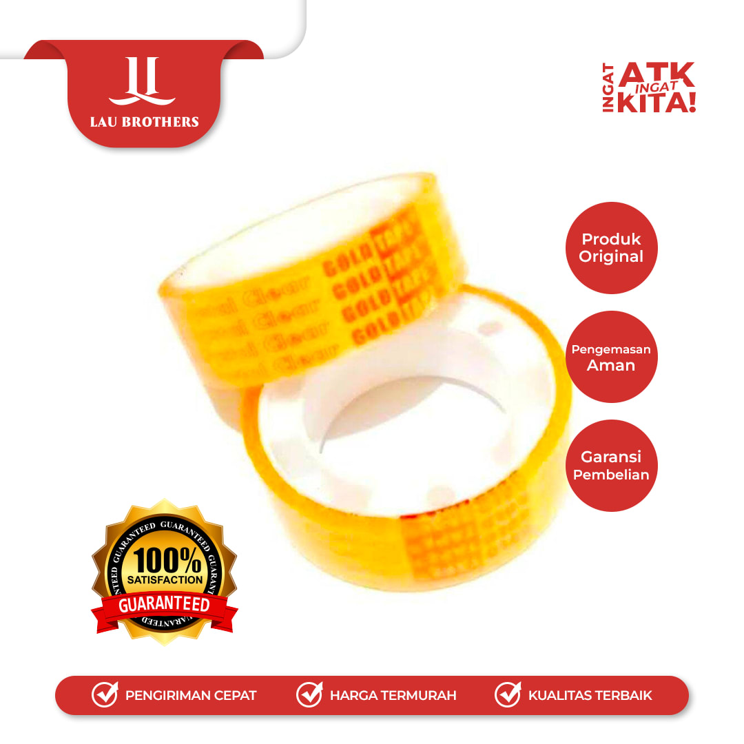 GOLD TAPE SELOTIP BENING 1/2" (1LOT/ 12ROLL)