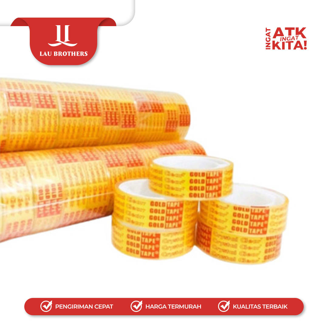 GOLD TAPE SELOTIP BENING 1/2" (1LOT/ 12ROLL) - Image 3