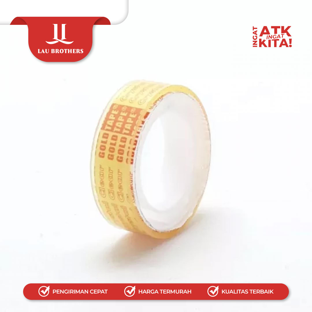 GOLD TAPE SELOTIP BENING 1/2" (1LOT/ 12ROLL) - Image 5