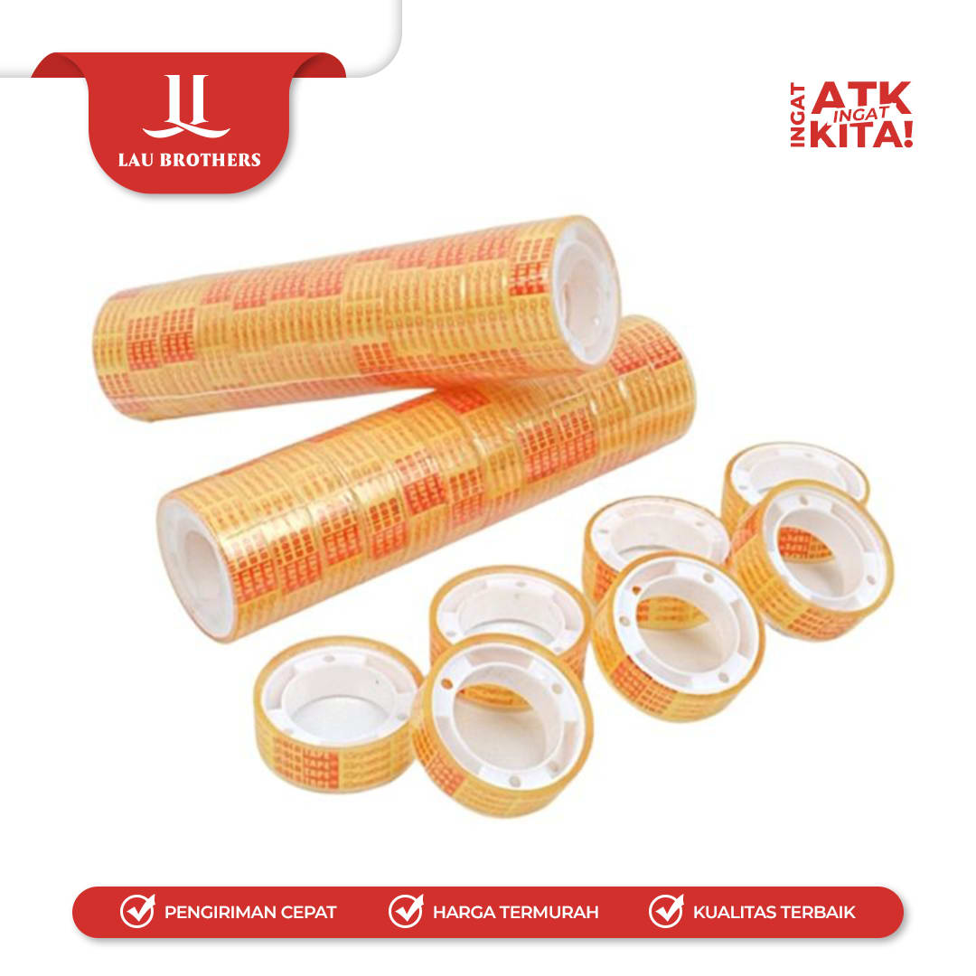GOLD TAPE SELOTIP BENING 1/2" (1LOT/ 12ROLL) - Image 4