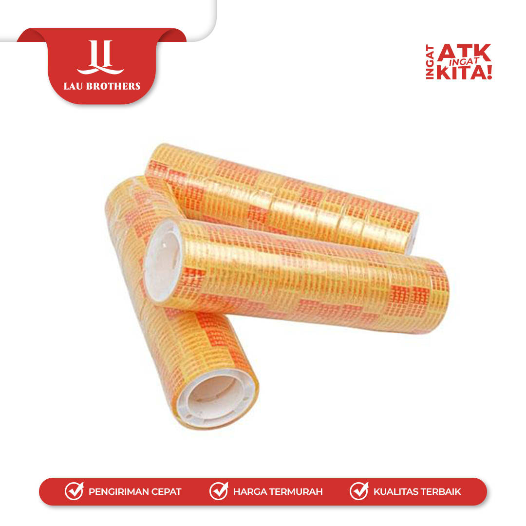 GOLD TAPE SELOTIP BENING 1/2" (1LOT/ 12ROLL) - Image 2
