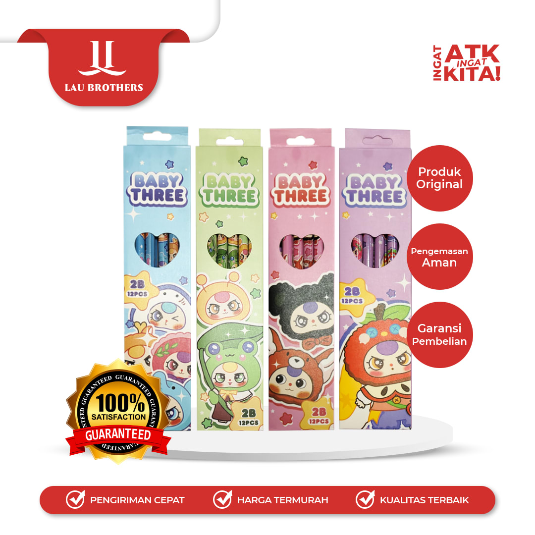 ZBANG PENSIL 2B BABY THREE 3718 (1LSN/ 12PCS)