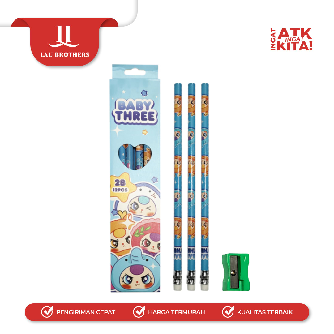 ZBANG PENSIL 2B BABY THREE 3718 (1LSN/ 12PCS) - Image 3