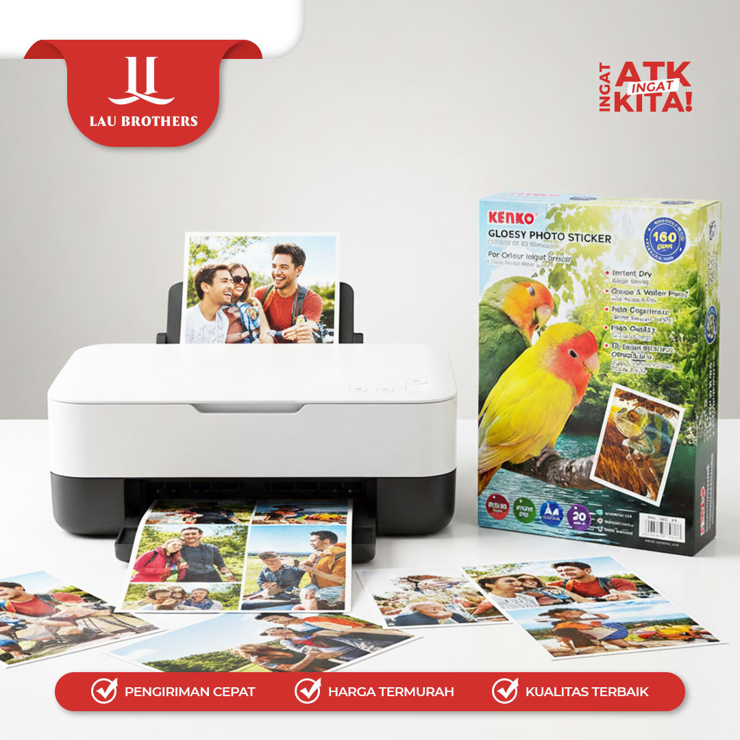 KENKO KERTAS FOTO MENGKILAP/ GLOSSY PHOTO PAPER A4 160gsm (1PACK/ 20SHEETS) - Image 5