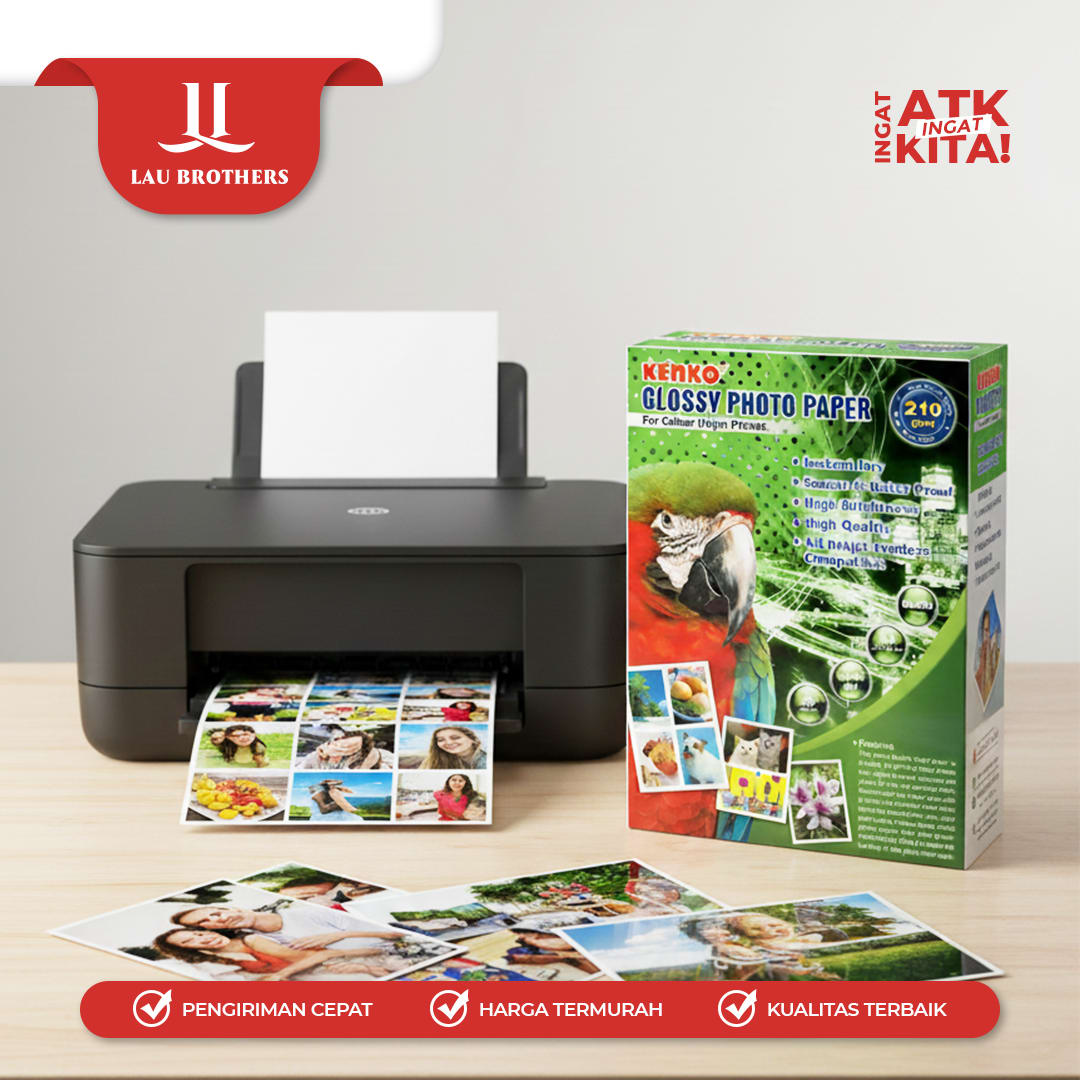 KENKO KERTAS FOTO MENGKILAP/ GLOSSY PHOTO PAPER A4 210gsm (1PACK/ 20SHEETS) - Image 5