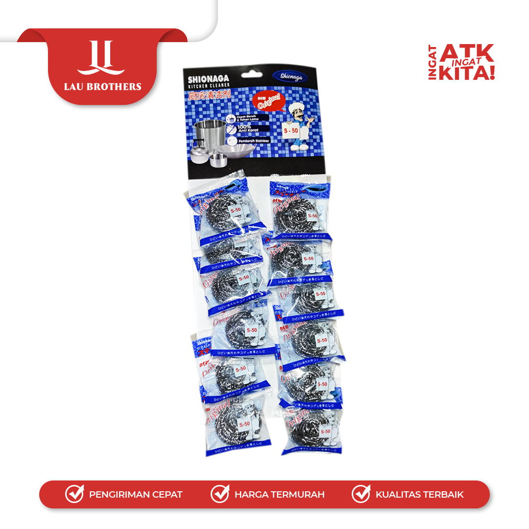 SHIONAGA SERABUT KAWAT PENCUCI PIRING S-50 (1LSN/ 12PCS) - Image 2