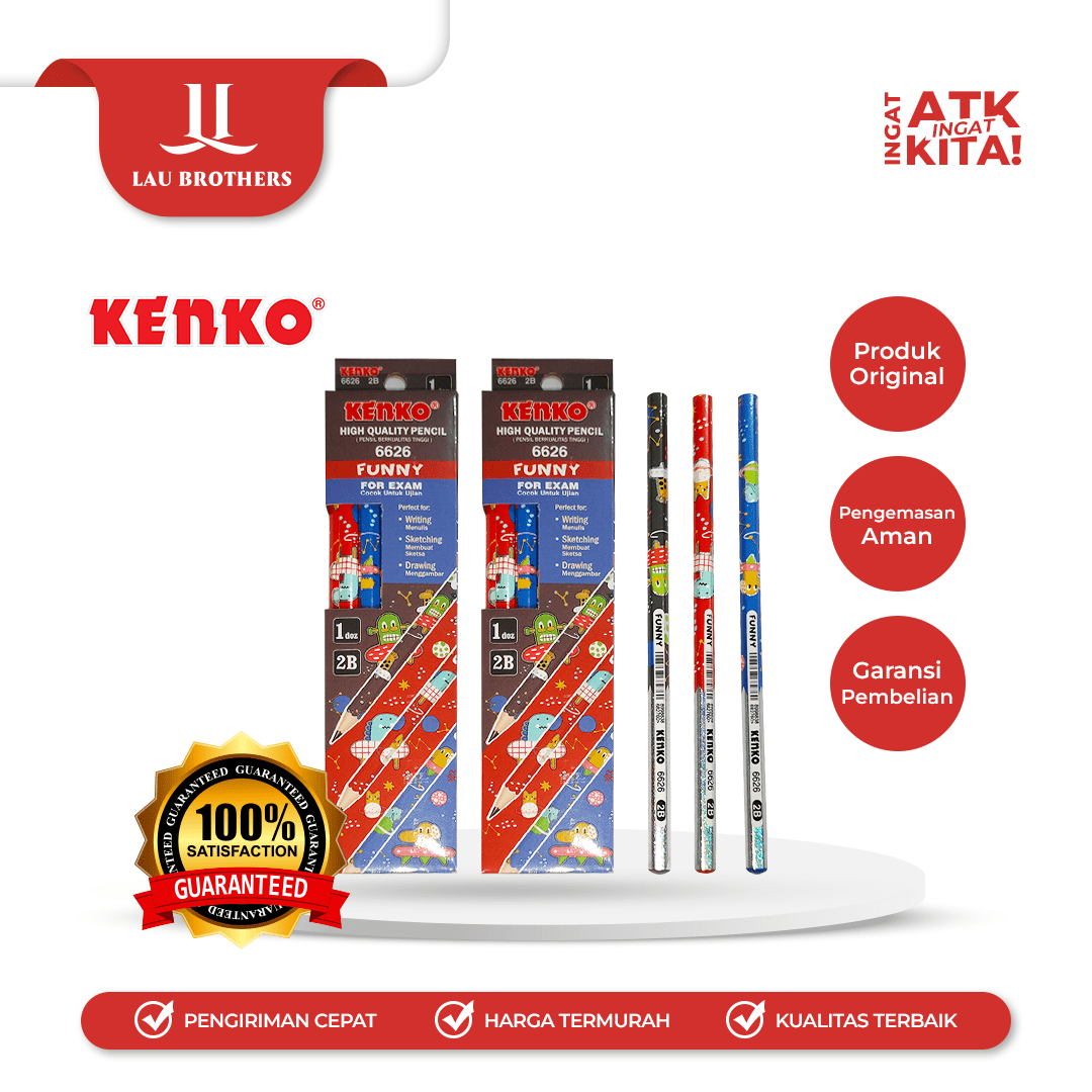 KENKO PENSIL 2B-6626 FUNNY (1LSN/ 12PCS)