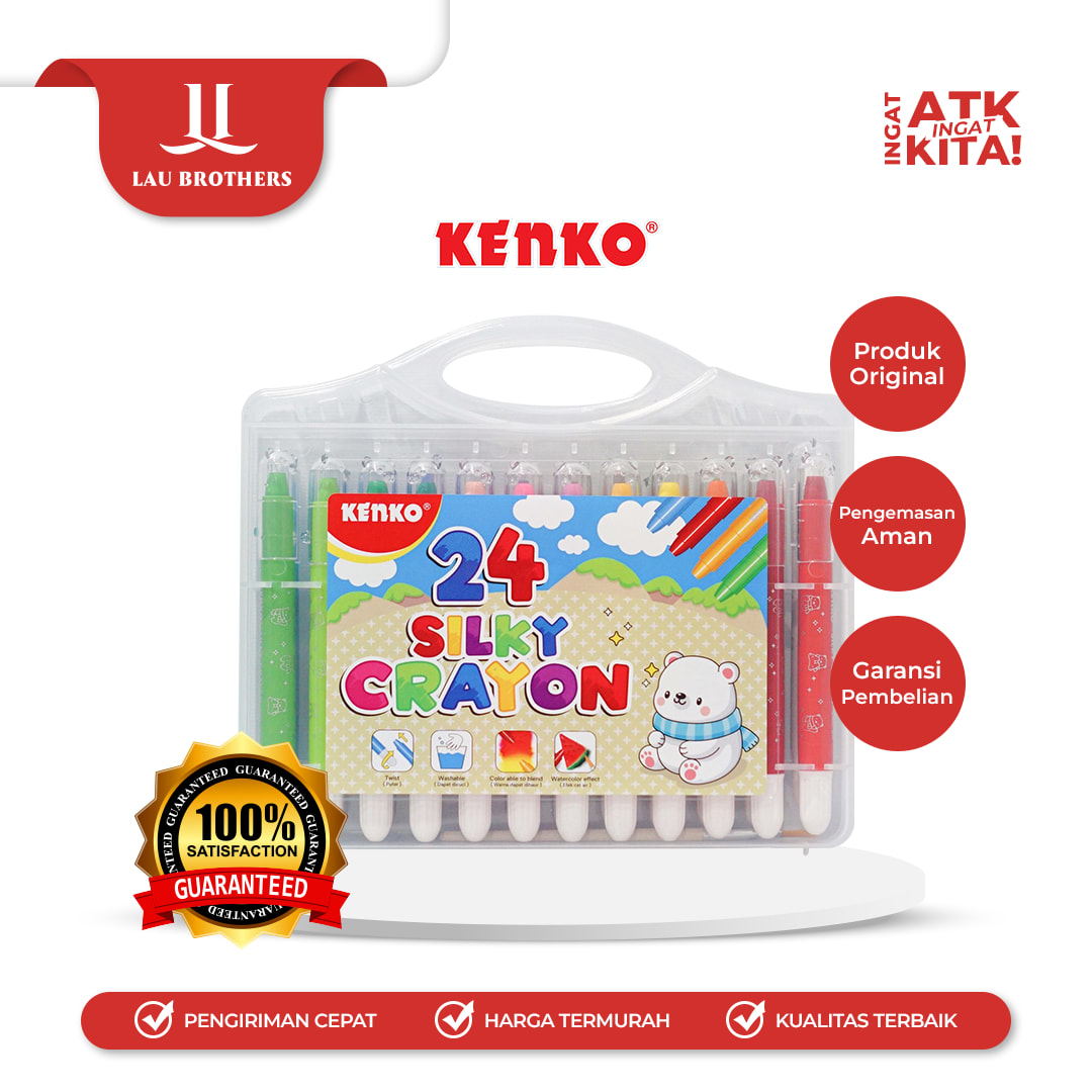 KENKO 24 KRAYON LUNAK/ SILKY CRAYON SKC-BR-24 (1SET)