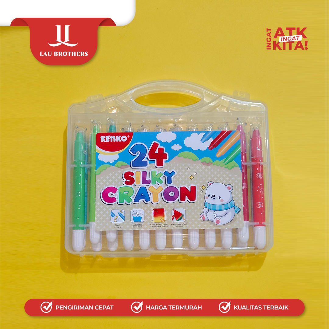 KENKO 24 KRAYON LUNAK/ SILKY CRAYON SKC-BR-24 (1SET) - Image 2