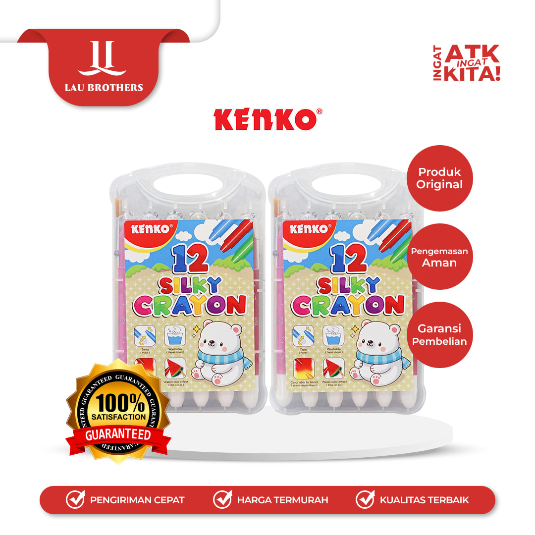 KENKO 12 KRAYON LUNAK/ SILKY CRAYON SKC-BR-12 (1SET)
