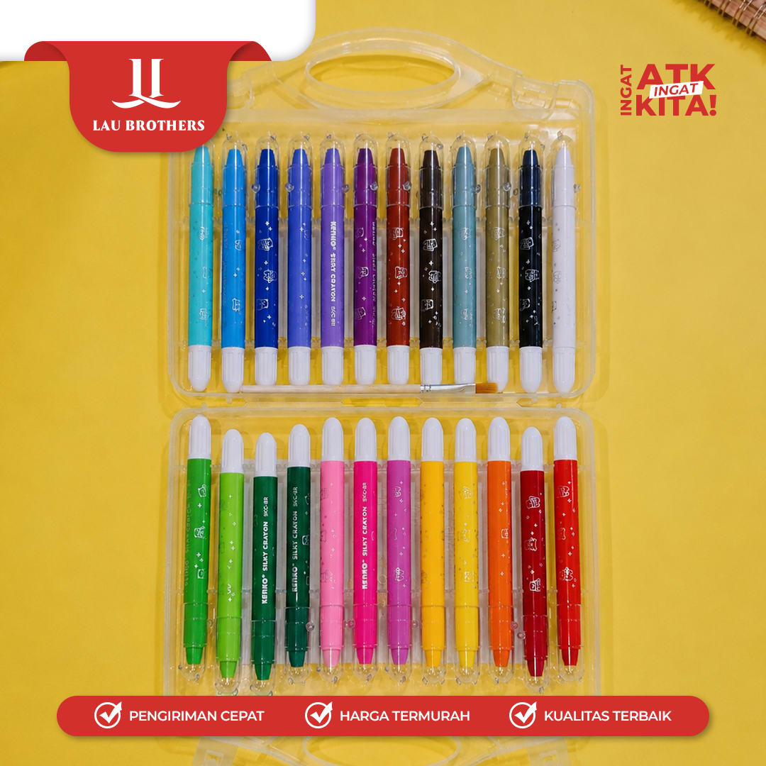 KENKO 24 KRAYON LUNAK/ SILKY CRAYON SKC-BR-24 (1SET) - Image 3