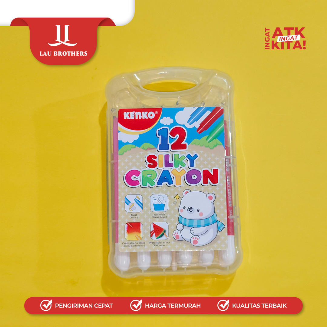 KENKO 12 KRAYON LUNAK/ SILKY CRAYON SKC-BR-12 (1SET) - Image 2
