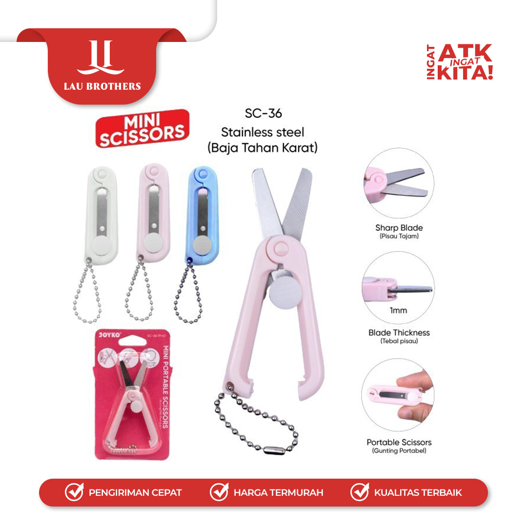 JOYKO GUNTING MINI PORTABEL/ MINI PORTABLE SCISSORS SC-36 (1PC) - Image 2