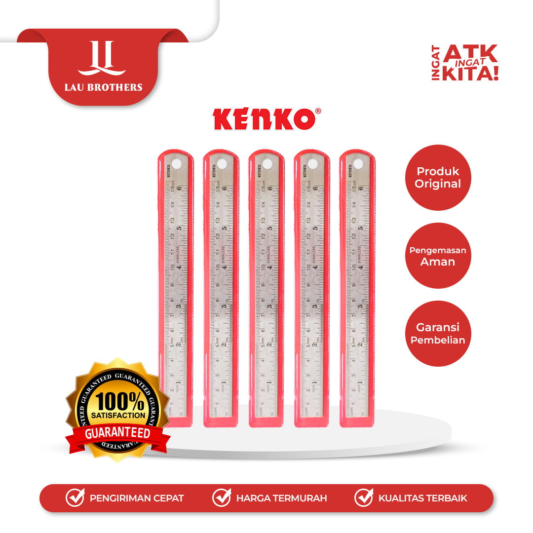 KENKO PENGGARIS BESI/ STAINLESS STEEL RULER 15cm (1PC)