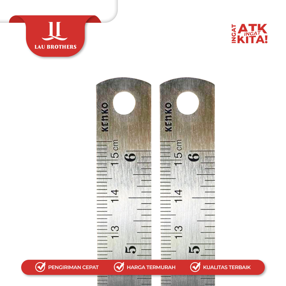 KENKO PENGGARIS BESI/ STAINLESS STEEL RULER 15cm (1PC) - Image 5