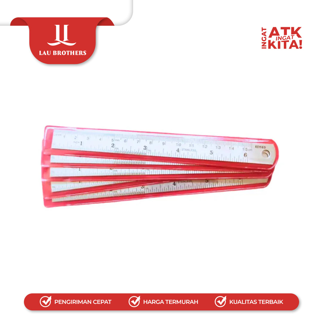 KENKO PENGGARIS BESI/ STAINLESS STEEL RULER 15cm (1PC) - Image 4