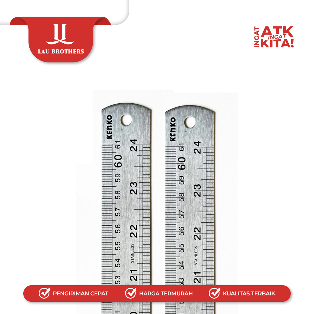 KENKO PENGGARIS BESI/ STAINLESS STEEL RULER 60cm (1PC) - Image 4