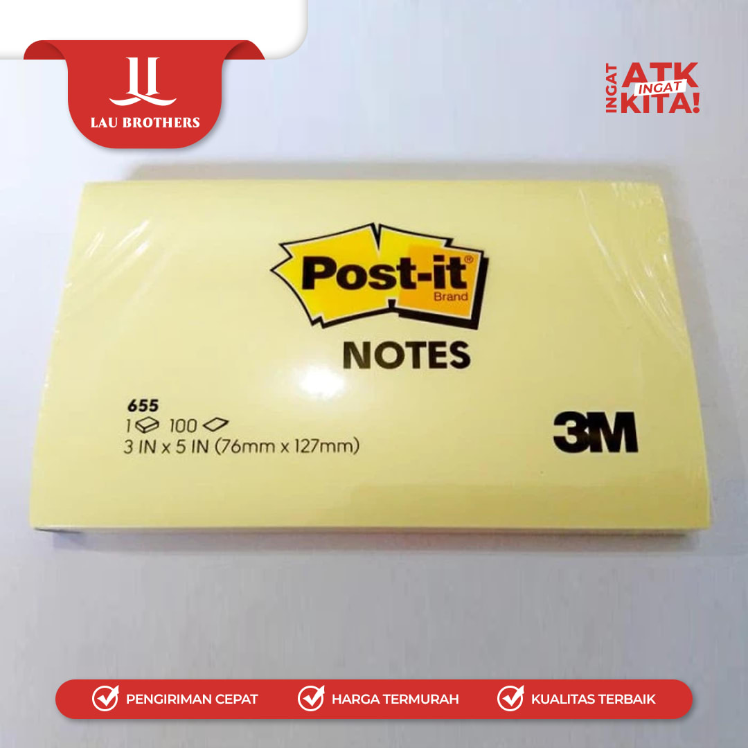 3M POST IT STICKY NOTES NO.655 (1PAD) - Image 3