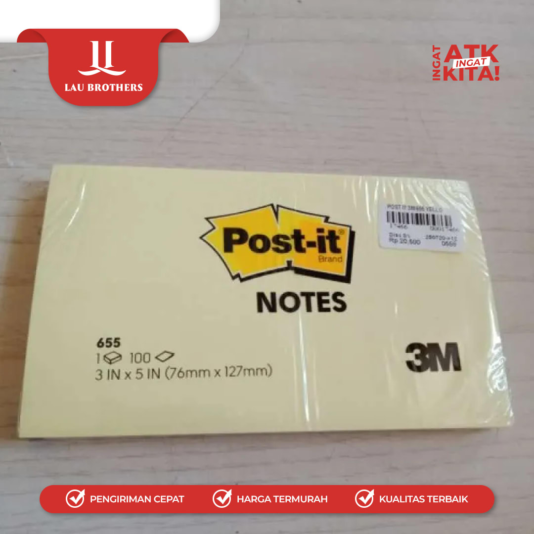3M POST IT STICKY NOTES NO.655 (1PAD) - Image 5
