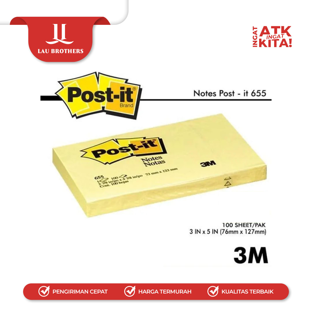 3M POST IT STICKY NOTES NO.655 (1PAD) - Image 2