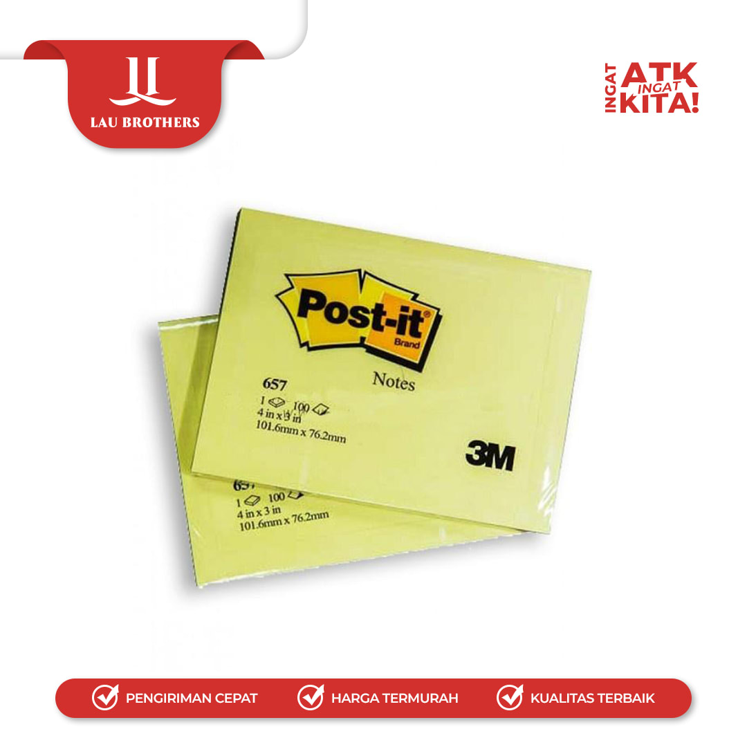 3M POST IT STICKY NOTES NO.657 (1PAD) - Image 2