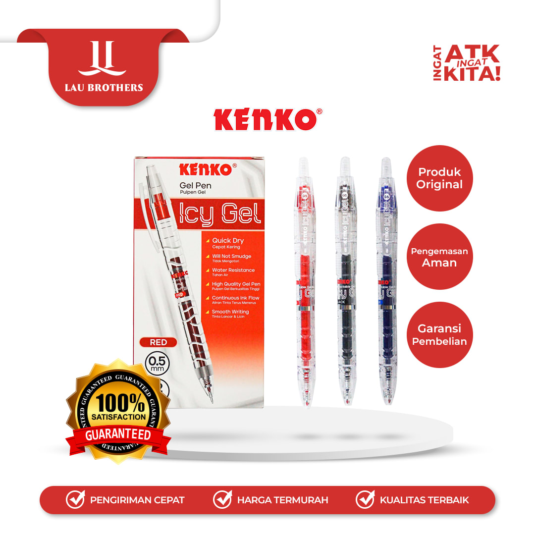 KENKO PULPEN GEL/ GEL PEN ICY GEL (1LUSIN/ 12PCS)