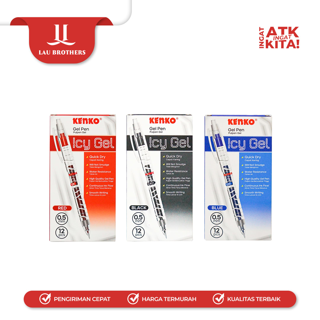 KENKO PULPEN GEL/ GEL PEN ICY GEL (1LUSIN/ 12PCS) - Image 5