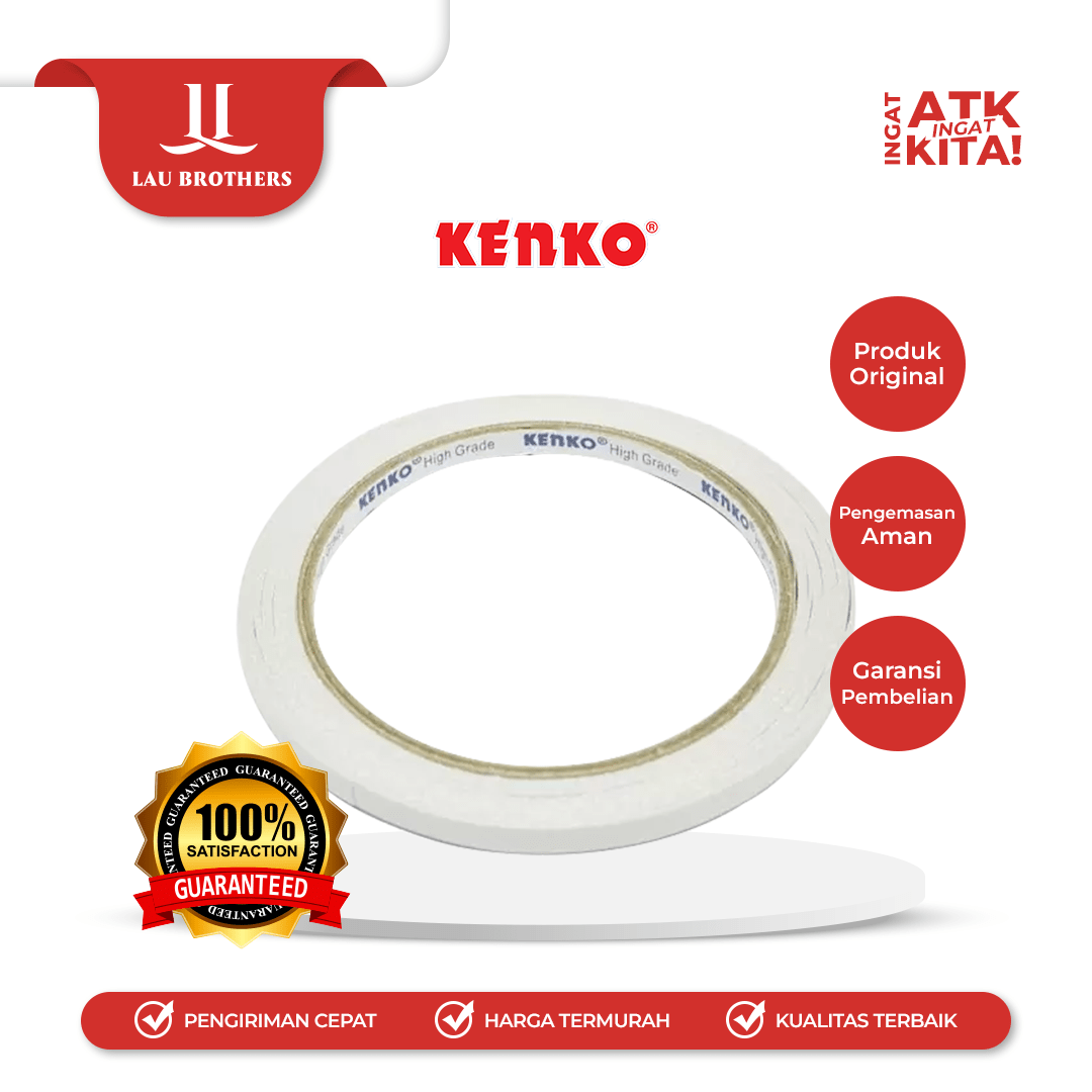 KENKO DOUBLE TAPE HIGH GRADE 6mm x 15YARD (1SLOP/ 48ROLL)