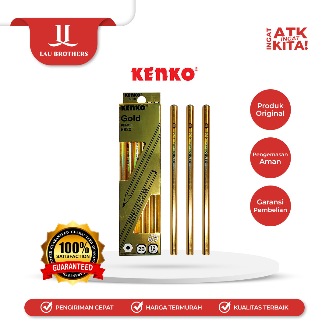 KENKO PENSIL 2B-6820 GOLD (1LSN/ 12PCS)