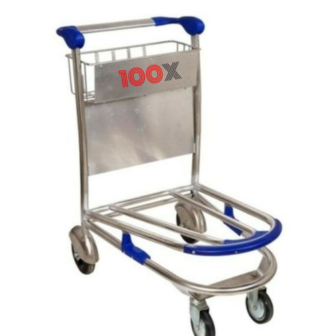 Passenger Baggage Trolleys Stainless steel with brakes-100XATS
