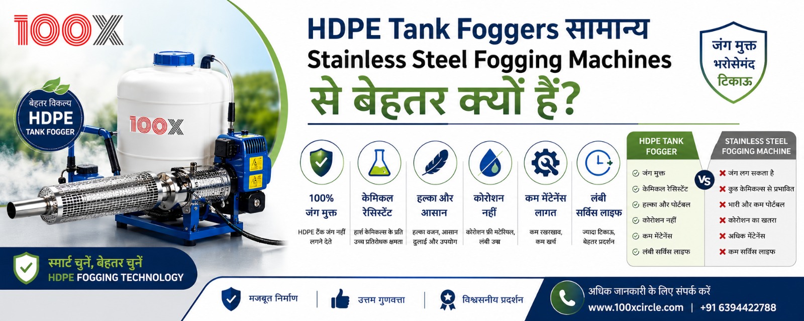 HDPE Tank Foggers सामान्य Stainless Steel Fogging Machines से बेहतर क्यों हैं?