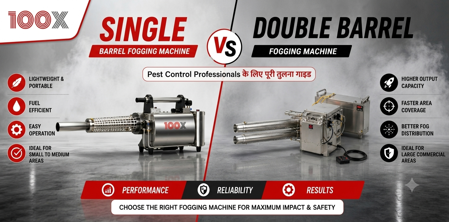 Single vs Double Barrel Fogging Machine: Pest Control Professionals के लिए पूरी तुलना गाइड