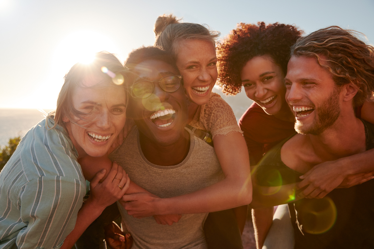 group of male and female friends