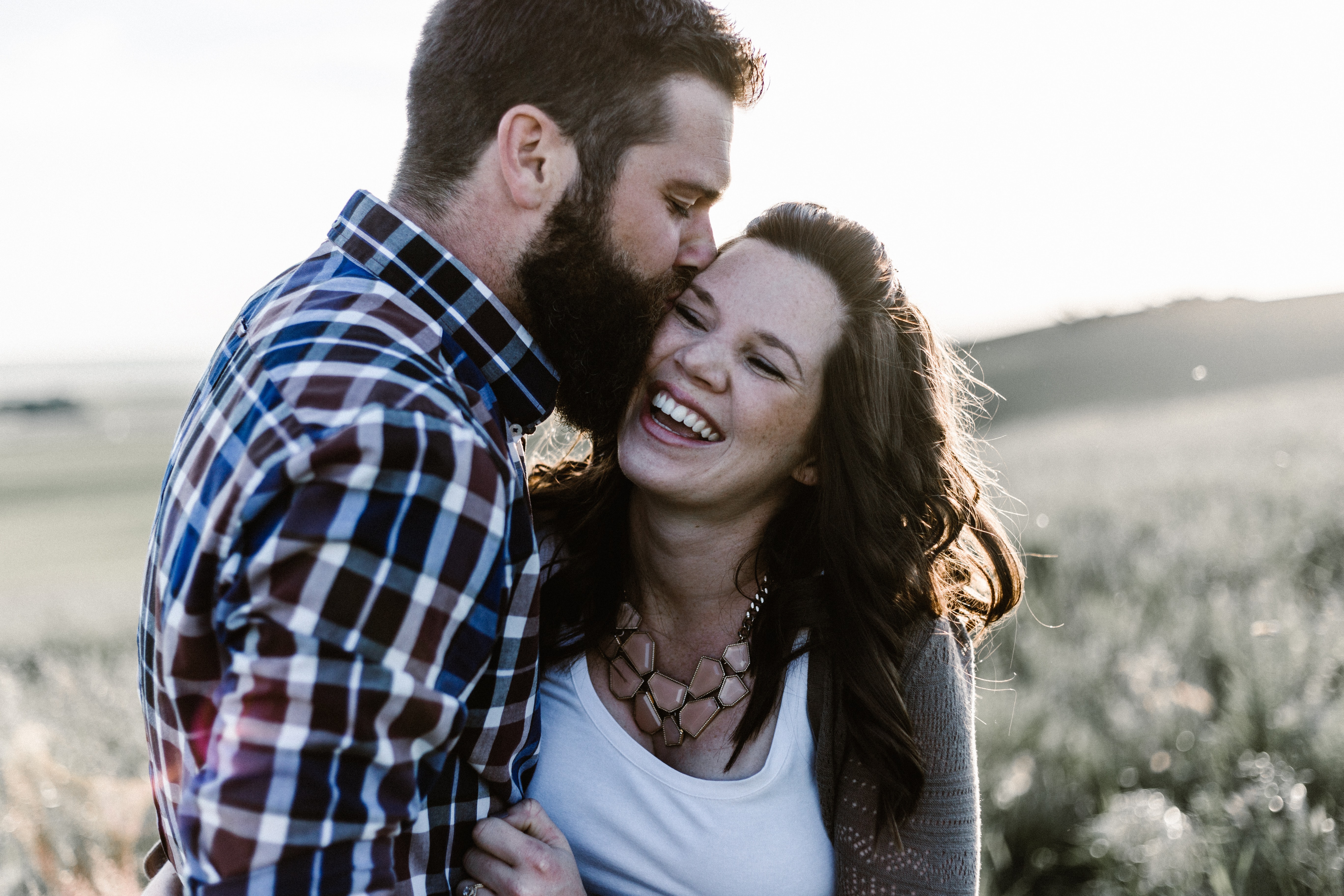 couple embracing outdoors