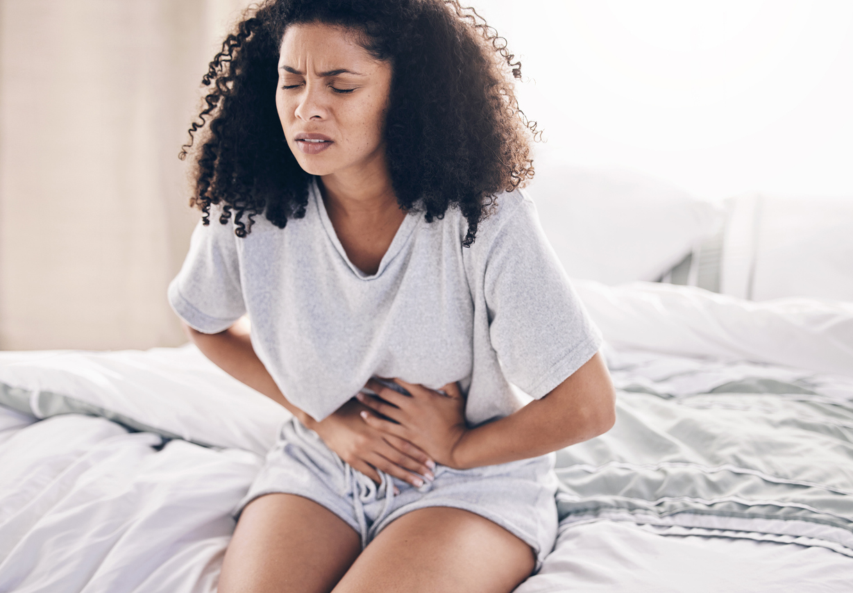 woman suffering from dysmenorrhea