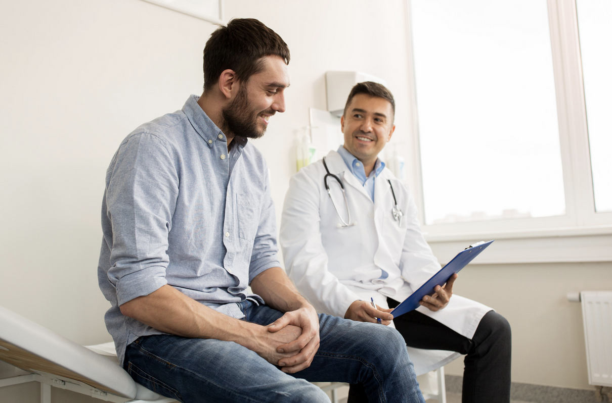 man getting a male fertility assessment