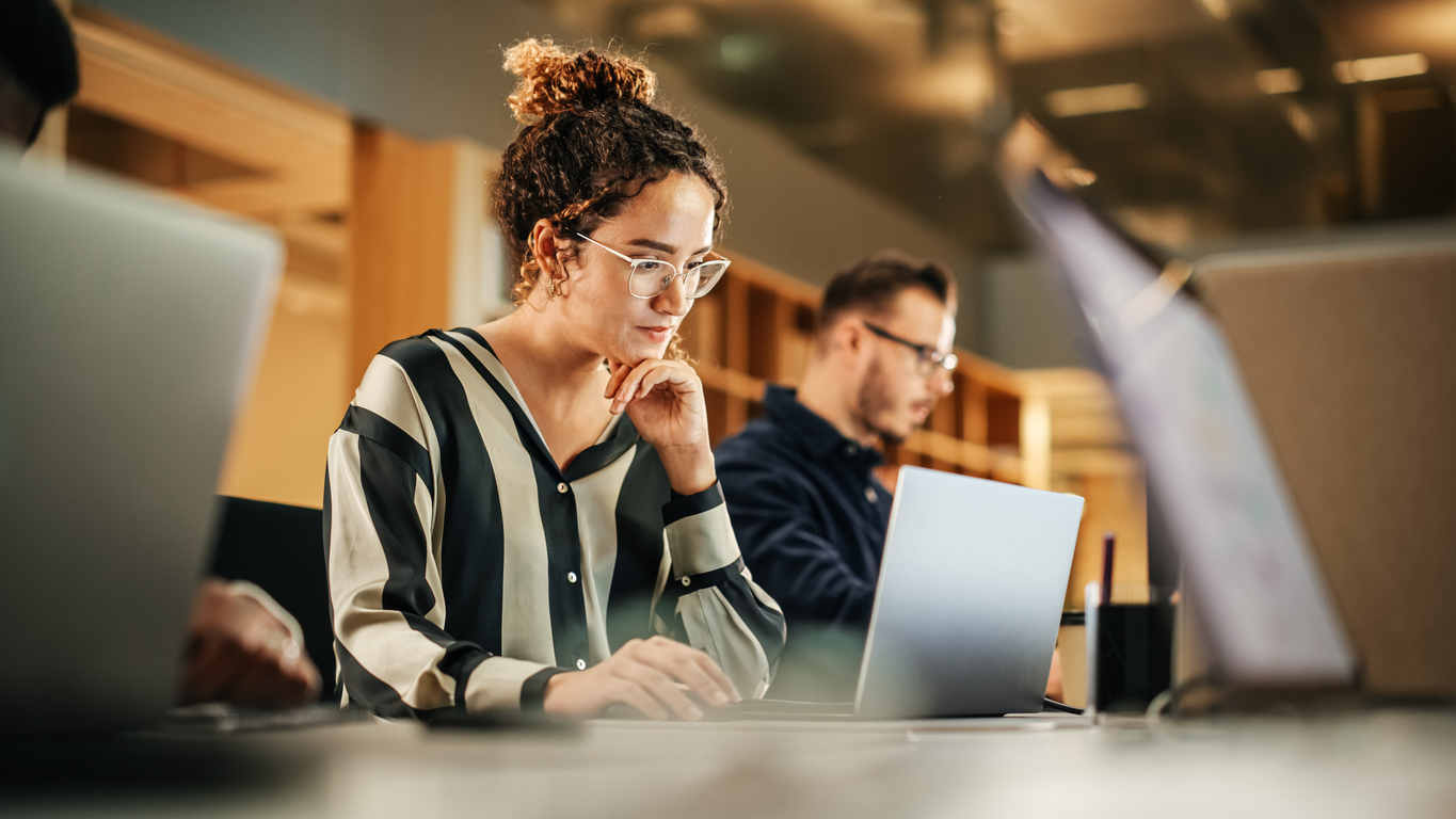 woman working at her computer