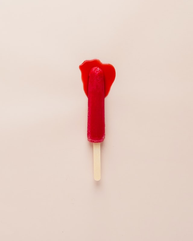 red popsicle melting