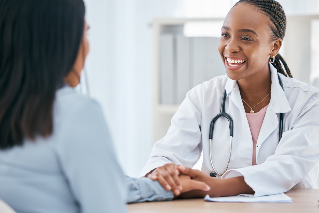 doctor sharing good news with a patient