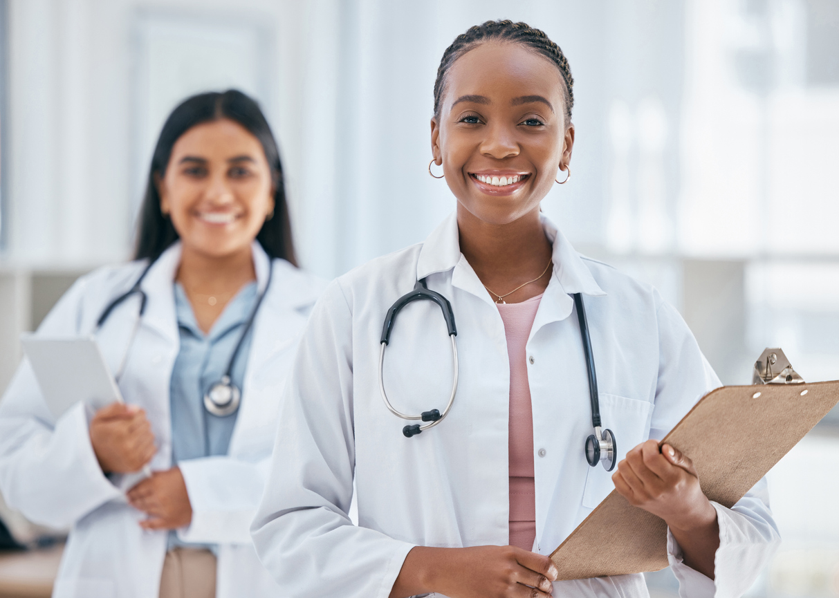 team of two women doctors