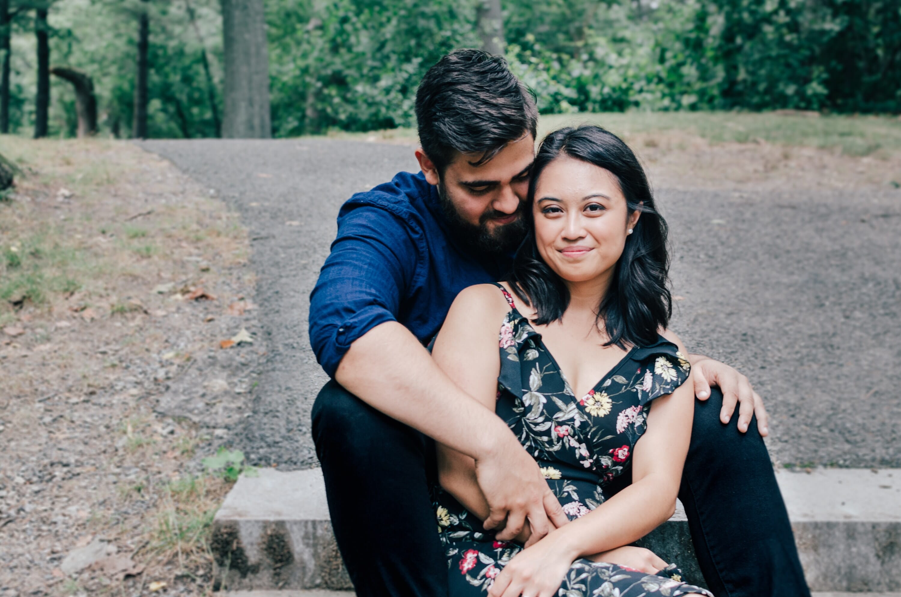 couple sitting in a park