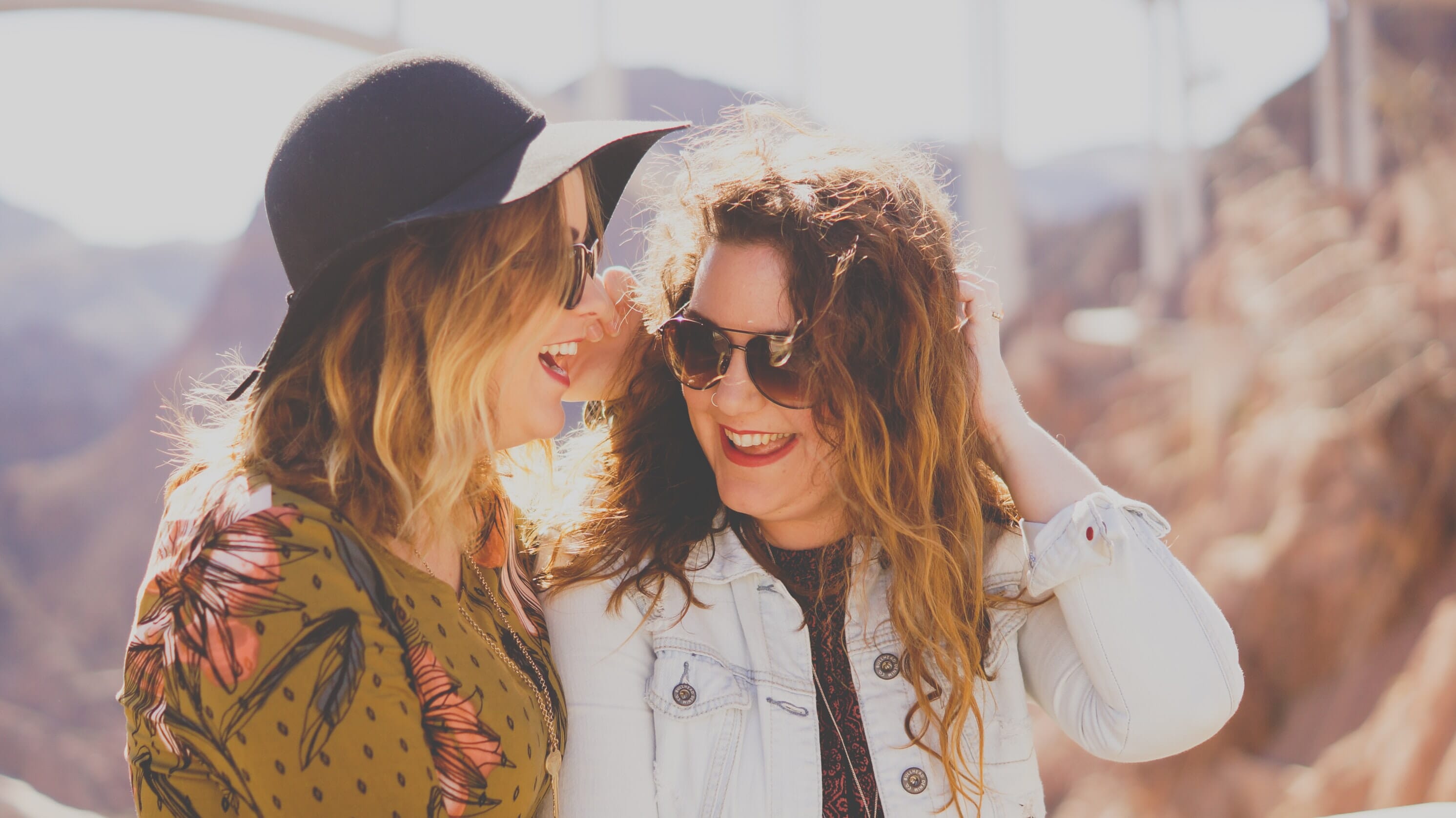 two female friends hiking