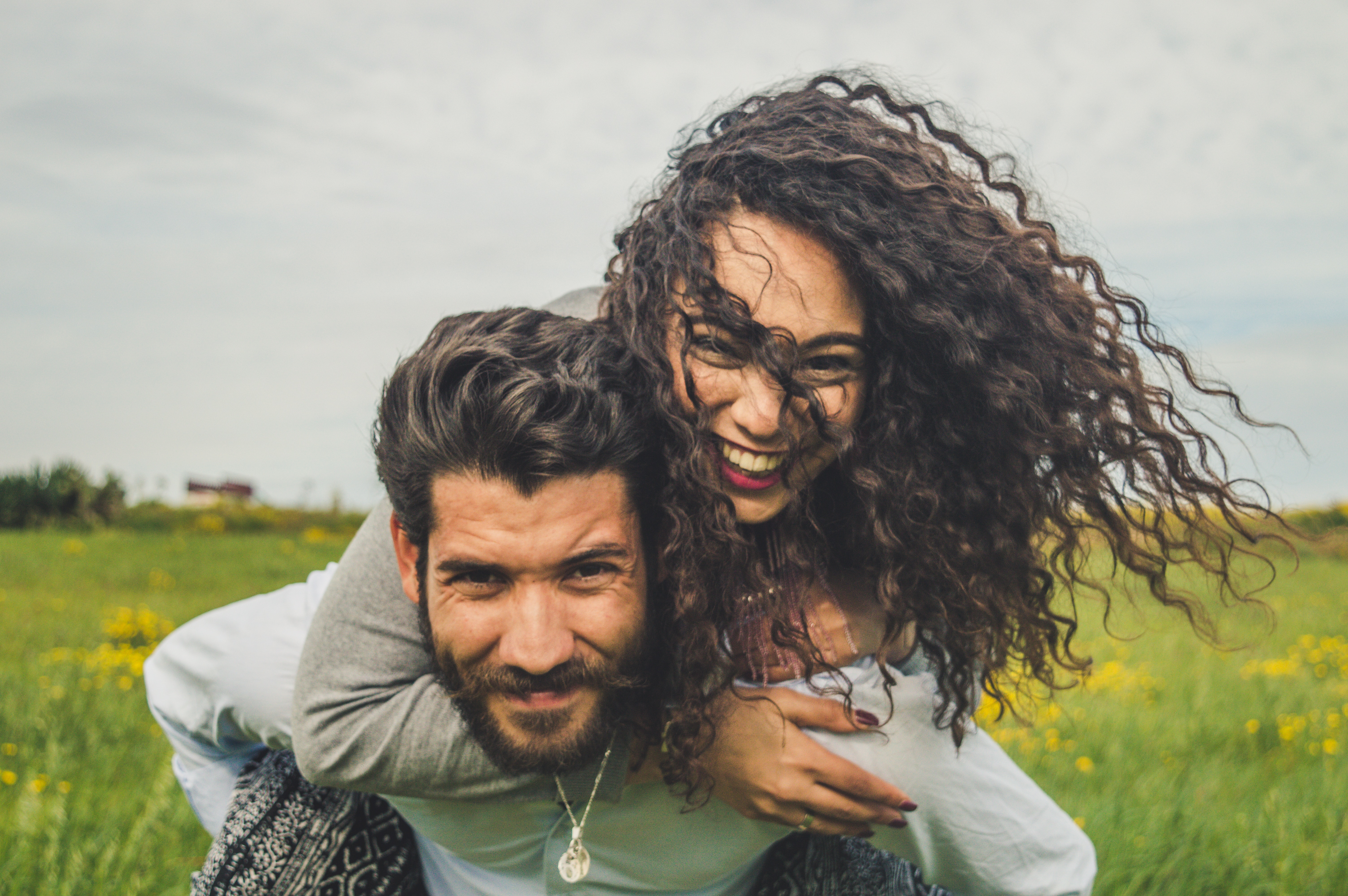 couple embracing outdoors