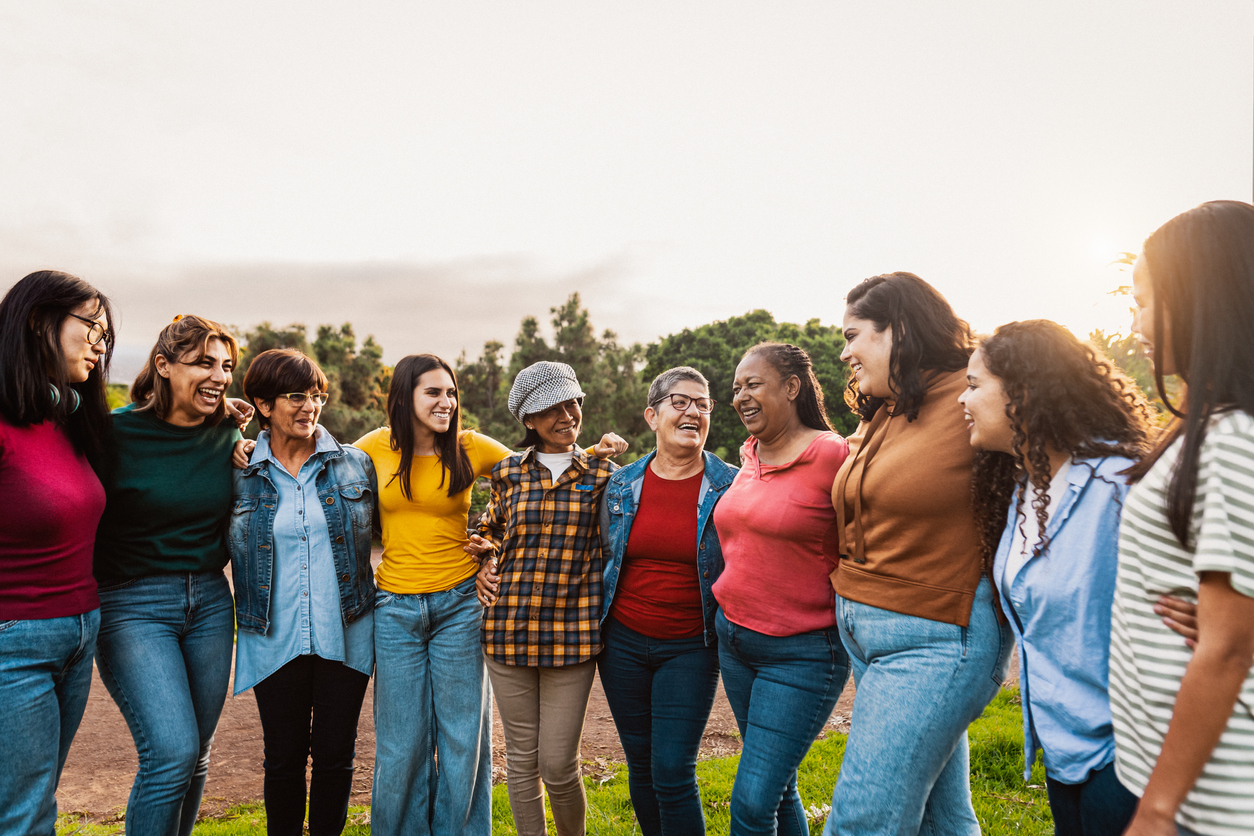 diverse group of women supporting one another