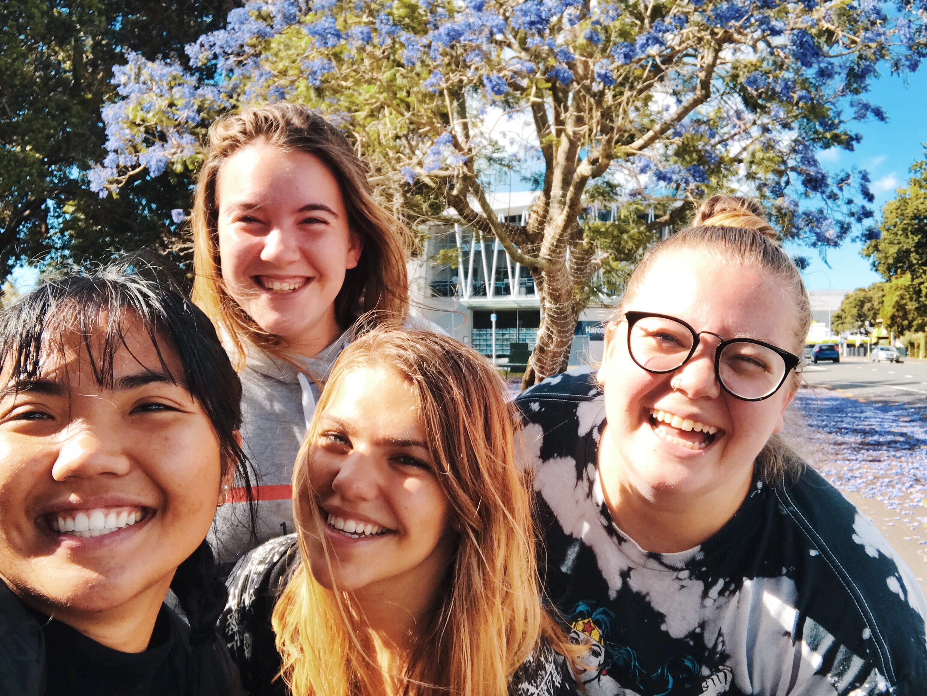 four women enjoying the outdoors together