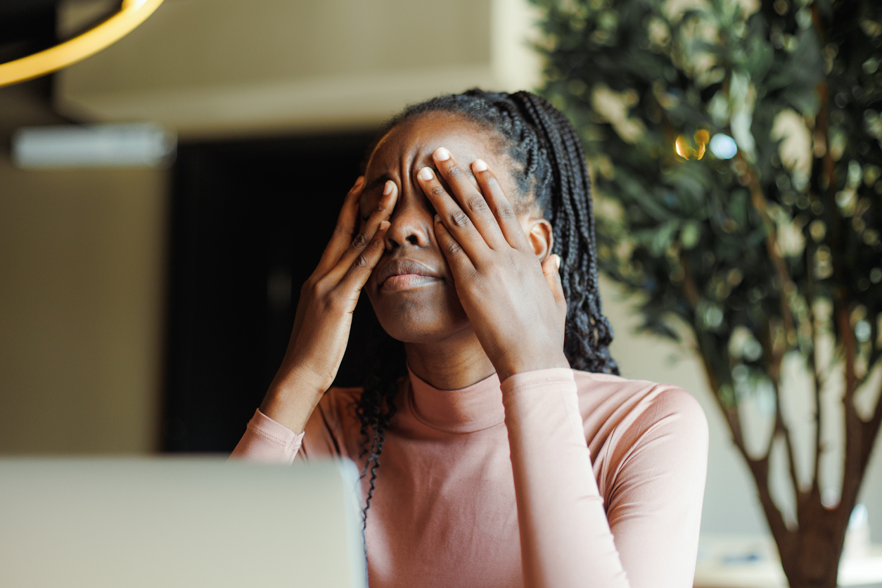 woman struggling with fatigue