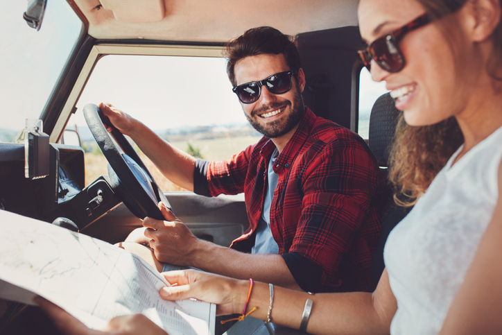 couple on a road trip