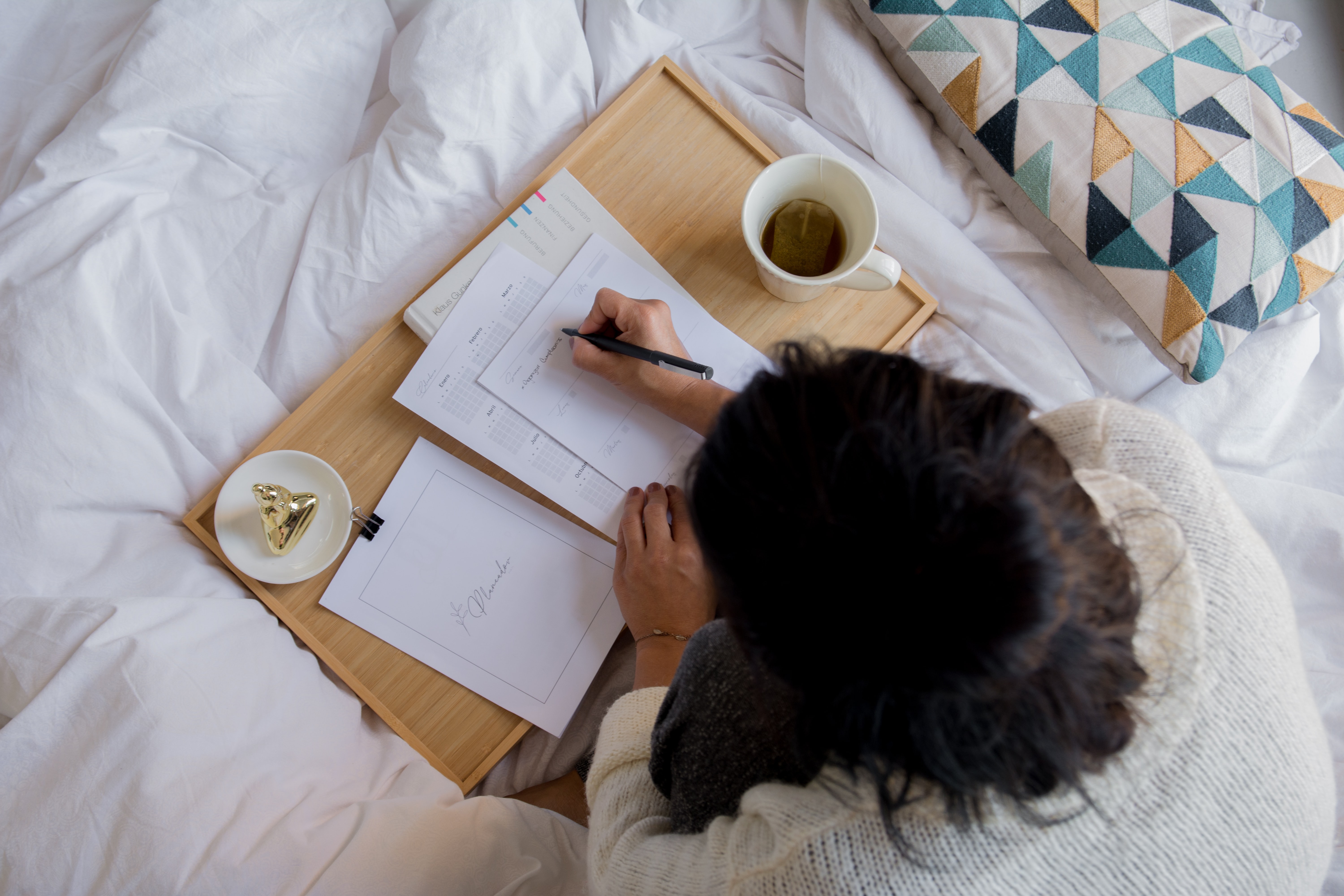 woman with type a personality organizing her calendar