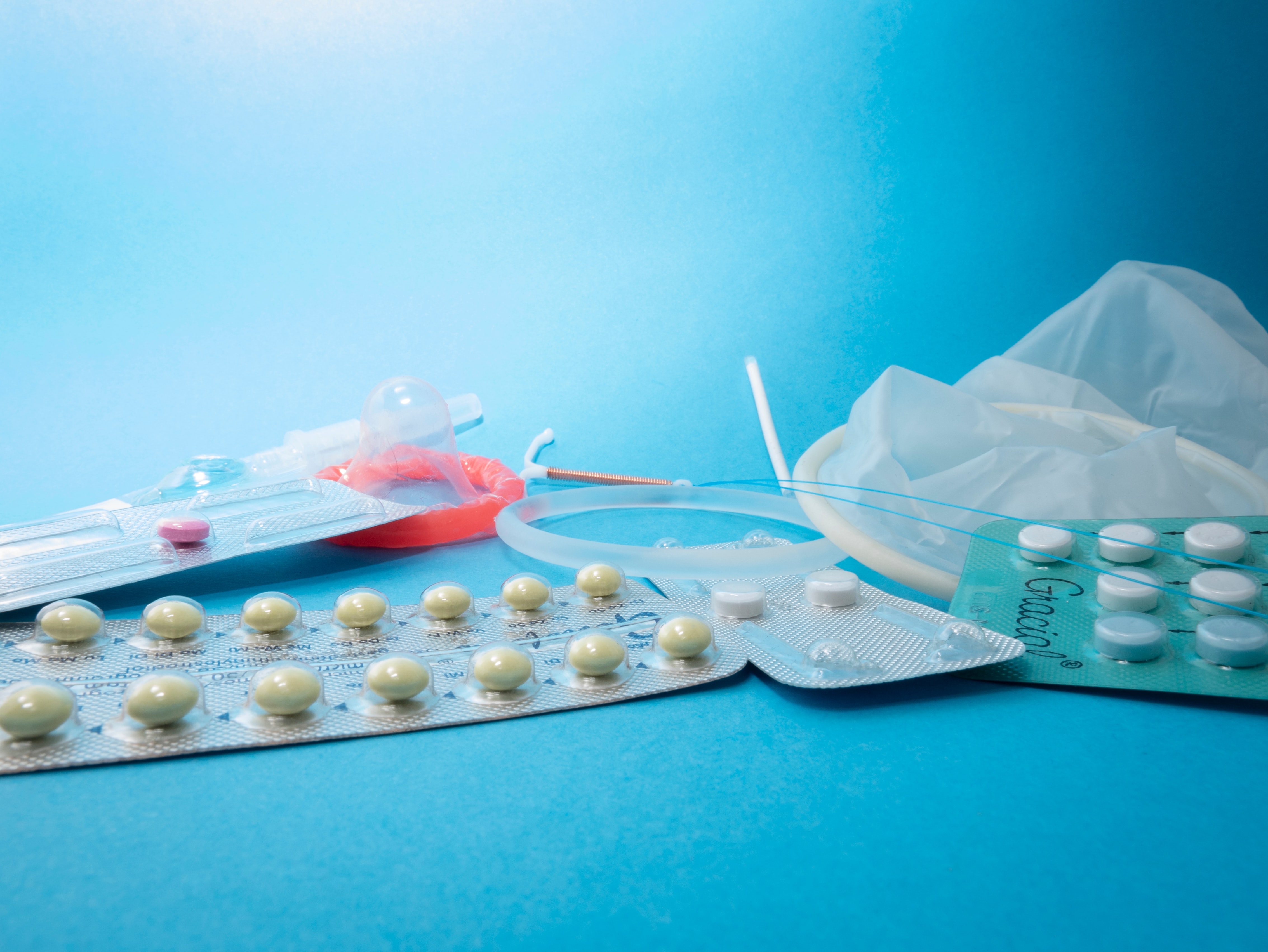 collection of different types of birth control