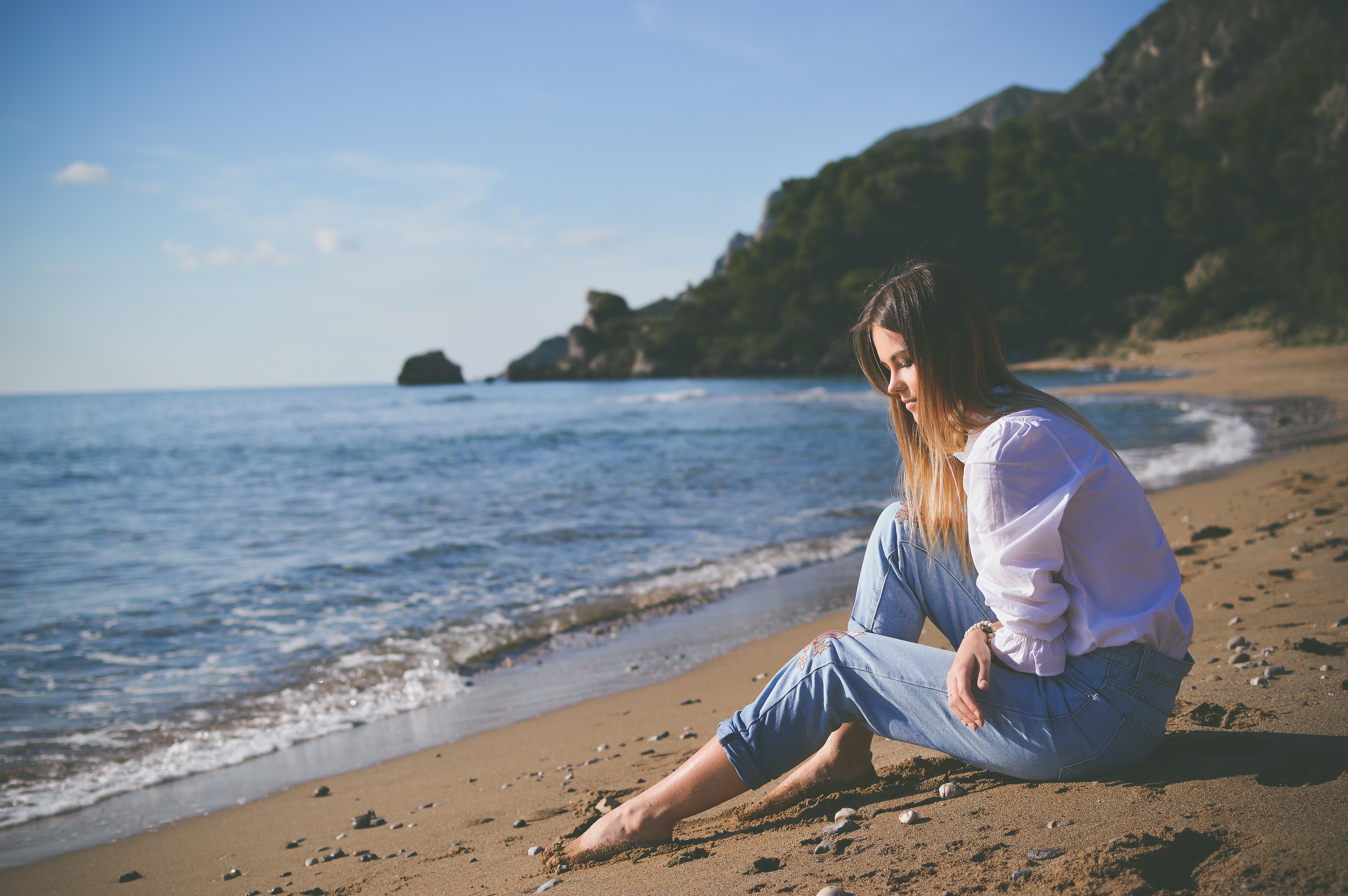 woman alone on the beach